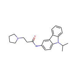 CC(C)n1c2ccccc2c2cc(NC(=O)CCN3CCCC3)ccc21 ZINC000013490272