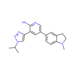 CC(C)n1cc(-c2cc(-c3ccc4c(c3)CCN4C)cnc2N)nn1 ZINC000142871306