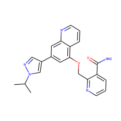CC(C)n1cc(-c2cc(OCc3ncccc3C(N)=O)c3cccnc3c2)cn1 ZINC000147825779