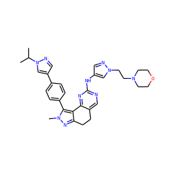 CC(C)n1cc(-c2ccc(-c3c4c(nn3C)CCc3cnc(Nc5cnn(CCN6CCOCC6)c5)nc3-4)cc2)cn1 ZINC000205266197