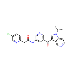 CC(C)n1cc(C(=O)c2cncc(NC(=O)Cc3ccc(Cl)cn3)c2)c2cnccc21 ZINC001772571461