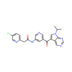 CC(C)n1cc(C(=O)c2cncc(NC(=O)Cc3ccc(Cl)cn3)c2)c2cncnc21 ZINC000169707667