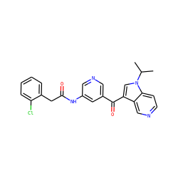 CC(C)n1cc(C(=O)c2cncc(NC(=O)Cc3ccccc3Cl)c2)c2cnccc21 ZINC001772609732