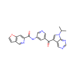 CC(C)n1cc(C(=O)c2cncc(NC(=O)c3cc4occc4cn3)c2)c2cncnc21 ZINC000169707975