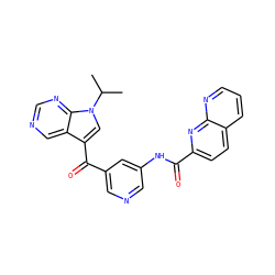 CC(C)n1cc(C(=O)c2cncc(NC(=O)c3ccc4cccnc4n3)c2)c2cncnc21 ZINC000169707987