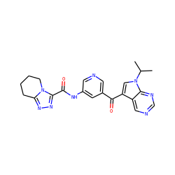CC(C)n1cc(C(=O)c2cncc(NC(=O)c3nnc4n3CCCC4)c2)c2cncnc21 ZINC000169708019