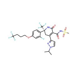 CC(C)n1ccc(C2=C(C(=O)NS(C)(=O)=O)C(=O)N[C@@](c3ccc(OCCCC(F)(F)F)cc3F)(C(F)(F)F)C2)n1 ZINC001772649914