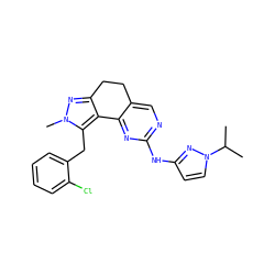 CC(C)n1ccc(Nc2ncc3c(n2)-c2c(nn(C)c2Cc2ccccc2Cl)CC3)n1 ZINC000169702303