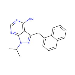 CC(C)n1nc(Cc2cccc3ccccc23)c2c(N)ncnc21 ZINC000058638497