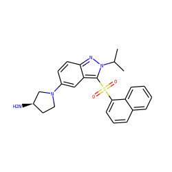 CC(C)n1nc2ccc(N3CC[C@@H](N)C3)cc2c1S(=O)(=O)c1cccc2ccccc12 ZINC000045338293