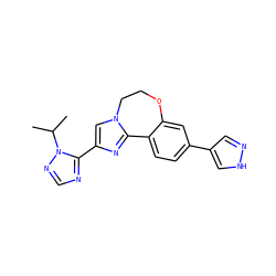 CC(C)n1ncnc1-c1cn2c(n1)-c1ccc(-c3cn[nH]c3)cc1OCC2 ZINC000096270825