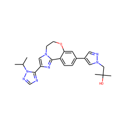 CC(C)n1ncnc1-c1cn2c(n1)-c1ccc(-c3cnn(CC(C)(C)O)c3)cc1OCC2 ZINC000068267048