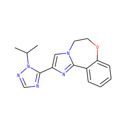 CC(C)n1ncnc1-c1cn2c(n1)-c1ccccc1OCC2 ZINC000096269672
