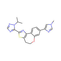CC(C)n1ncnc1-c1nc2c(s1)CCOc1cc(-c3cn(C)cn3)ccc1-2 ZINC000096269660