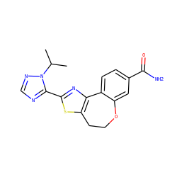 CC(C)n1ncnc1-c1nc2c(s1)CCOc1cc(C(N)=O)ccc1-2 ZINC000096269675