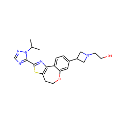 CC(C)n1ncnc1-c1nc2c(s1)CCOc1cc(C3CN(CCO)C3)ccc1-2 ZINC000096269657