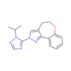 CC(C)n1ncnc1-n1cc2c(n1)-c1ccccc1OCC2 ZINC000096269671