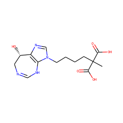 CC(CCCCn1cnc2c1NC=NC[C@@H]2O)(C(=O)O)C(=O)O ZINC000013807744