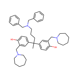 CC(CCCN(Cc1ccccc1)Cc1ccccc1)(c1ccc(O)c(CN2CCCCCC2)c1)c1ccc(O)c(CN2CCCCCC2)c1 ZINC000026497268