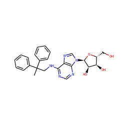 CC(CNc1ncnc2c1ncn2[C@H]1O[C@H](CO)[C@@H](O)[C@H]1O)(c1ccccc1)c1ccccc1 ZINC000049000127