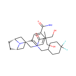 CC(CO)(CO)C(=O)N(CCN1[C@H]2CC[C@@H]1C[C@H](c1cccc(C(N)=O)c1)C2)CC1CCC(F)(F)CC1 ZINC000117297797