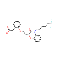 CC(F)(F)CCCCCN1C(=O)[C@@H](CCOc2ccccc2CC(=O)O)Oc2ccccc21 ZINC000012358428
