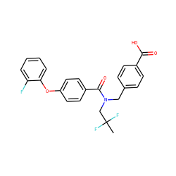 CC(F)(F)CN(Cc1ccc(C(=O)O)cc1)C(=O)c1ccc(Oc2ccccc2F)cc1 ZINC000584598134