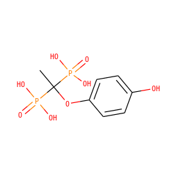 CC(Oc1ccc(O)cc1)(P(=O)(O)O)P(=O)(O)O ZINC000001533832