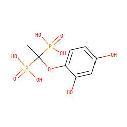 CC(Oc1ccc(O)cc1O)(P(=O)(O)O)P(=O)(O)O ZINC000029250769