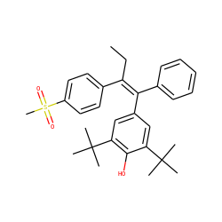 CC/C(=C(\c1ccccc1)c1cc(C(C)(C)C)c(O)c(C(C)(C)C)c1)c1ccc(S(C)(=O)=O)cc1 ZINC000103168361