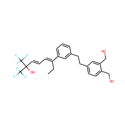 CC/C(=C\C=C\C(O)(C(F)(F)F)C(F)(F)F)c1cccc(CCc2ccc(CO)c(CO)c2)c1 ZINC000004847300