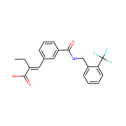 CC/C(=C\c1cccc(C(=O)NCc2ccccc2C(F)(F)F)c1)C(=O)O ZINC000653801625