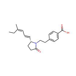 CC/C(C)=C\C=C\[C@H]1CCC(=O)N1CCc1ccc(C(=O)O)cc1 ZINC000028951590