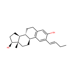 CC/C=C/c1cc2c(cc1O)CC[C@@H]1[C@@H]2CC[C@]2(C)[C@@H](O)CC[C@@H]12 ZINC000013741556