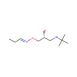 CC/C=N/OC[C@H](O)CNC(C)(C)C ZINC000011422451