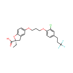 CC[C@@]1(C(=O)O)Cc2cc(OCCCOc3ccc(CCC(F)(F)F)cc3Cl)ccc2O1 ZINC000003938055