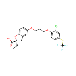 CC[C@@]1(C(=O)O)Cc2cc(OCCCOc3ccc(SC(F)(F)F)cc3Cl)ccc2O1 ZINC000013671848