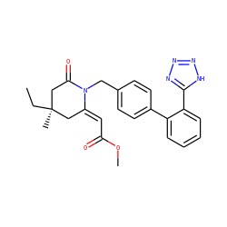 CC[C@@]1(C)CC(=O)N(Cc2ccc(-c3ccccc3-c3nnn[nH]3)cc2)/C(=C/C(=O)OC)C1 ZINC000029478738