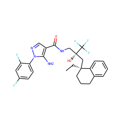 CC[C@@]1(C[C@@](O)(CNC(=O)c2cnn(-c3ccc(F)cc3F)c2N)C(F)(F)F)CCCc2ccccc21 ZINC000028824232
