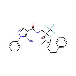 CC[C@@]1(C[C@@](O)(CNC(=O)c2cnn(-c3ccccc3)c2N)C(F)(F)F)CCCc2ccccc21 ZINC000028824210