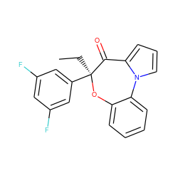 CC[C@@]1(c2cc(F)cc(F)c2)Oc2ccccc2-n2cccc2C1=O ZINC000005846287