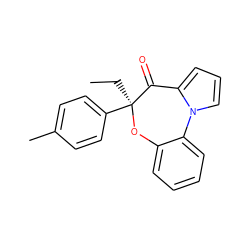 CC[C@@]1(c2ccc(C)cc2)Oc2ccccc2-n2cccc2C1=O ZINC000013801584