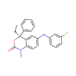 CC[C@@]1(c2ccccc2)OC(=O)N(C)c2ccc(Nc3cccc(Cl)c3)cc21 ZINC000028878687