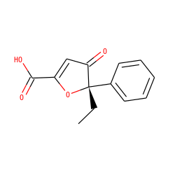 CC[C@@]1(c2ccccc2)OC(C(=O)O)=CC1=O ZINC000038151421
