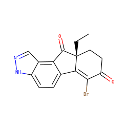 CC[C@@]12CCC(=O)C(Br)=C1c1ccc3[nH]ncc3c1C2=O ZINC000034334664