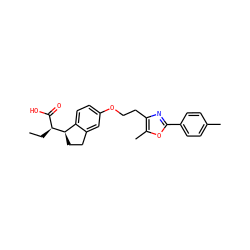 CC[C@@H](C(=O)O)[C@@H]1CCc2cc(OCCc3nc(-c4ccc(C)cc4)oc3C)ccc21 ZINC000028563558
