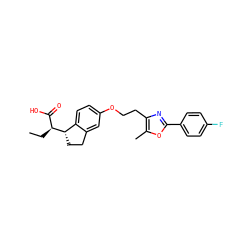 CC[C@@H](C(=O)O)[C@H]1CCc2cc(OCCc3nc(-c4ccc(F)cc4)oc3C)ccc21 ZINC000028563449