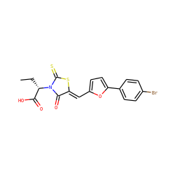 CC[C@@H](C(=O)O)N1C(=O)/C(=C/c2ccc(-c3ccc(Br)cc3)o2)SC1=S ZINC000001805176