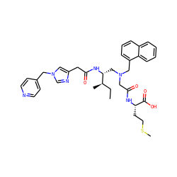 CC[C@@H](C)[C@@H](CN(CC(=O)N[C@@H](CCSC)C(=O)O)Cc1cccc2ccccc12)NC(=O)Cc1cn(Cc2ccncc2)cn1 ZINC000026992590