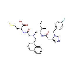 CC[C@@H](C)[C@@H](CN(CC(=O)N[C@@H](CCSC)C(=O)O)Cc1cccc2ccccc12)NC(=O)Cc1cncn1Cc1ccc(F)cc1 ZINC000026992798